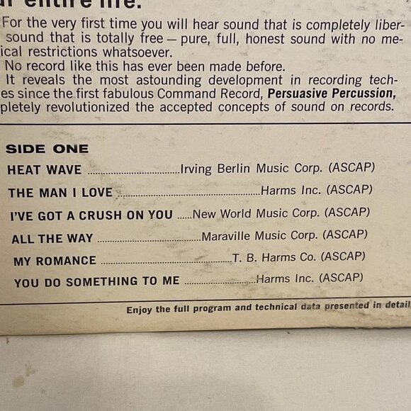 Enoch Light And His Orchestra Stereo 35 MM (Vinyl, 1961) Command RS 826 SD Good - Picture 4 of 12